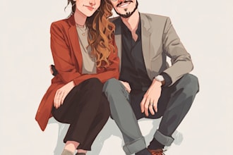 paint custom couple portrait
