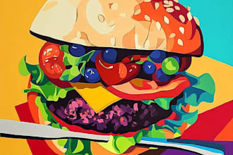 design pop art style food artwork for your business