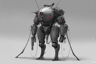 design robots and concept art of futuristic mecha