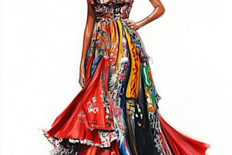 draw a fashion illustration or sketch