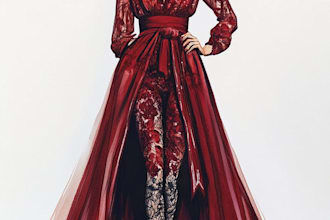 custom fashion collection illustrations and sketches