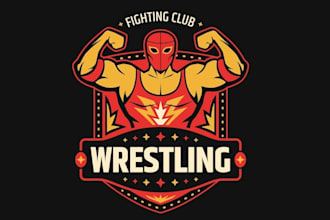 design a powerful wrestling logo for your team or brand