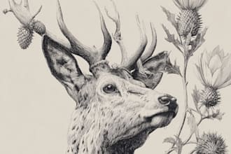 draw high quality animal, insect, and botanical art