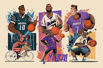design sport football basketball nfl illustration