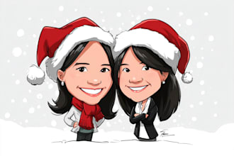 unique christmas cartoon caricature