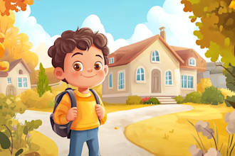draw children book illustration, children picture book illustration