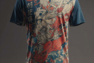 create tshirt design in japan style illustration