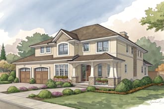 do house portrait for building illustration