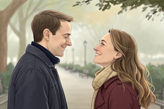 do couple portrait illustration for you