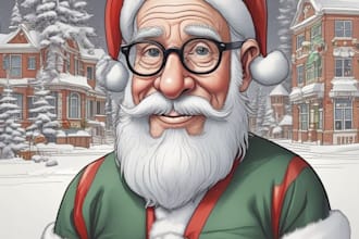 make a christmas cartoon caricature