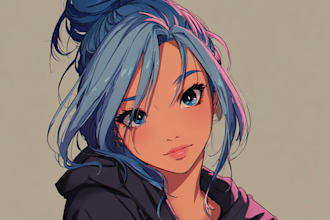 draw cute anime chibi art character design for pfp, sticker, and sheets