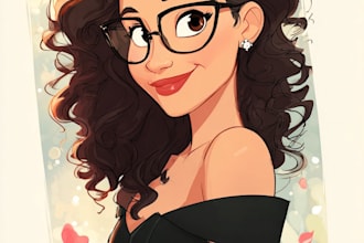 draw cartoon portrait in  cartoon illustration