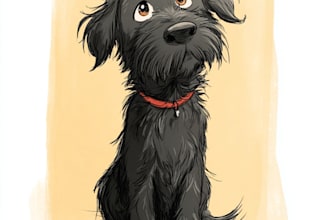draw a custom  pet portrait illustration