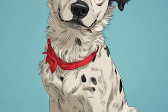 design a custom  pet portrait illustration