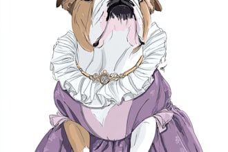 design a custom  pet portrait illustration
