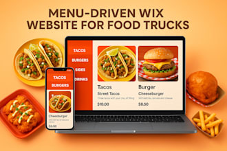 create menu driven wix website for food trucks