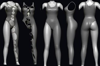 do 3d second life model realistic clothing 3d mesh 3d garment clo 3d rigging