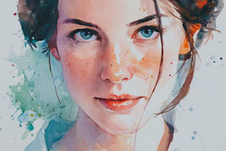 paint a portrait in traditional watercolor technique