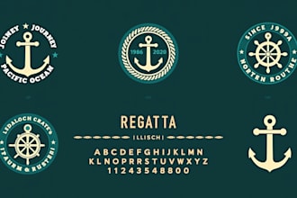 design super nautical anchor logo