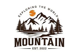 create a clean and minimal mountain logo for your business