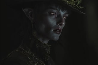 paint a dark fantasy portrait