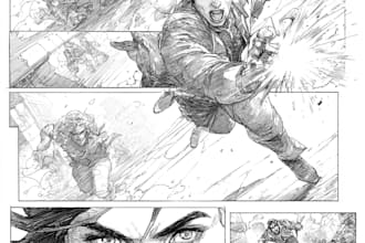 draw action page superhero comic page comic book comic art as a comic artist