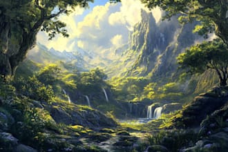 do fantasy background and landscape
