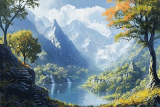 design detailed fantasy landscapes and environments