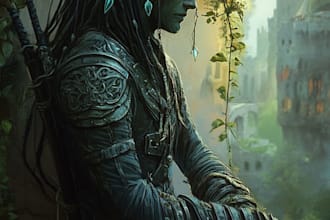 make urban book cover design, fantasy or fiction