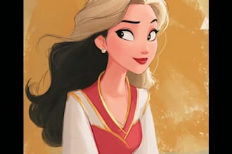 draw your cartoon portrait in disney style