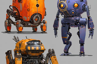 draw or design mechs robots concepts