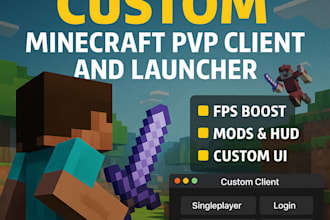 build professional minecraft pvp client and custom launcher