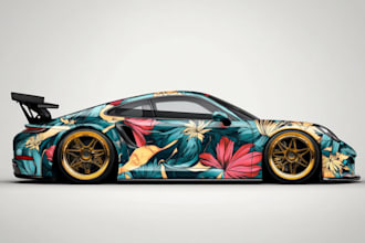 create professional car wrap and mockup for your vehicle