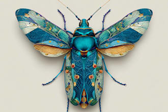 paint unique illustrations of insects and butterflies