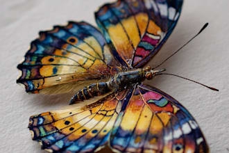 draw realistic watercolor butterflies and any insects