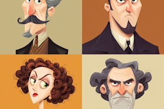 draw a vector 2d character, cartoon character