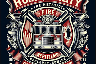 make high quality fire department vintage logo