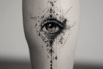 design black and white line art tattoo designs