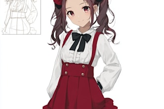 draw anime chibi character art for design character, fanart, kawaii