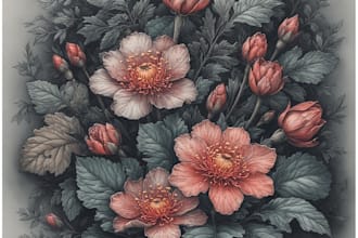 create drawings of plants and flowers