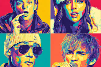 make a christmas card or a christmas themed pop art portrait
