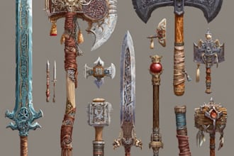 design unique weapons illustrations