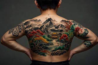 making a detailed japanese style art for tattoos