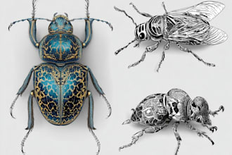 draw a scientifique illustration of insect or other animal