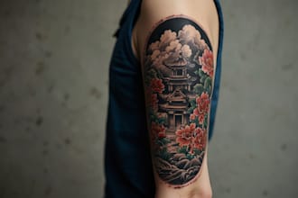 illustrate a authentic japanese style tattoo art
