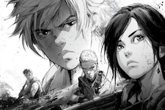 draw a comic, manga or book cover