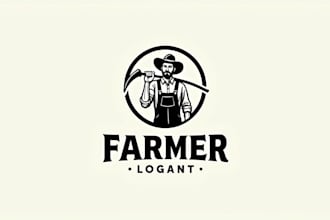 make a high quality farmer logo design