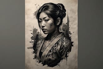 create a japanese style tattoo art
