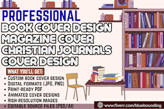 design professional book covers, magazine, lookbook, and christian journals