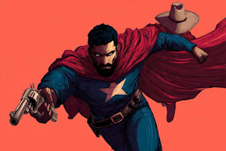draw retro vintage comic illustration  comic book artist